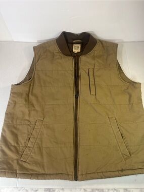 True Craft Men's Brown Quilted Utility Vest